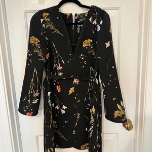 Topshop Floral Spring Dress (v-neck with sleeves)